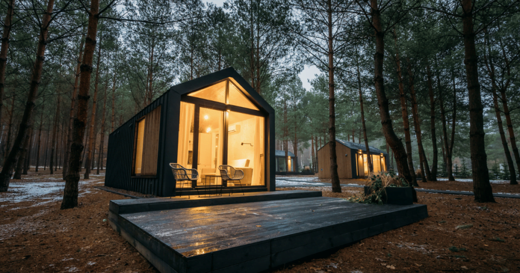Tiny House Malmo+ In het bos met warm licht