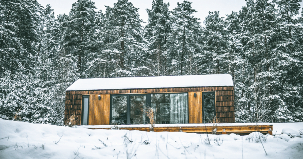 Malmo+ Tiny House in de sneeuw