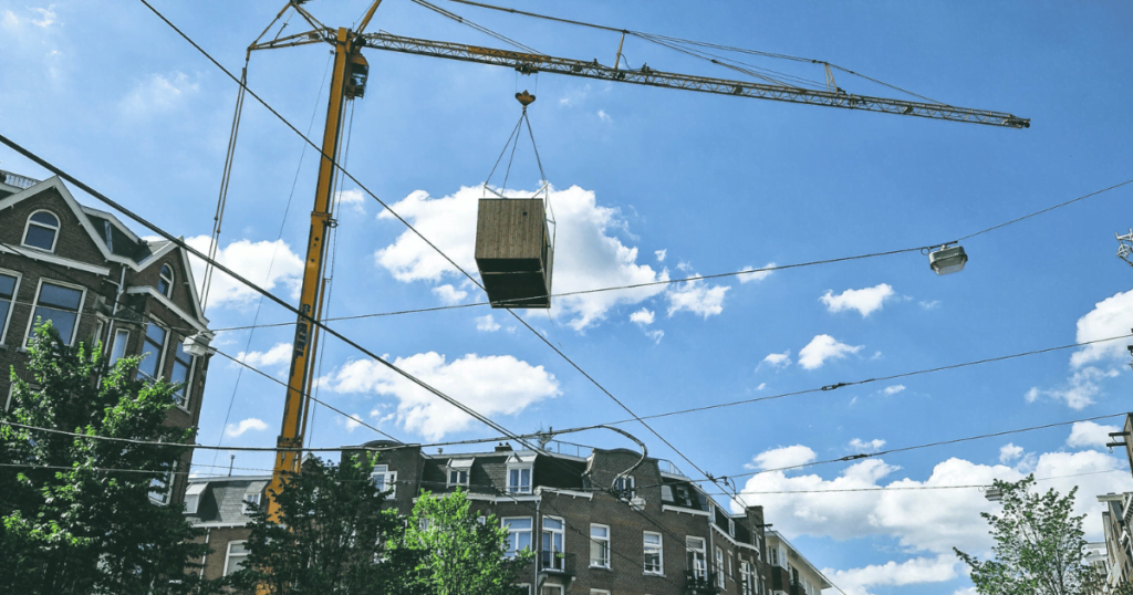 Tiny House aan hijskraan wettelijke grootte