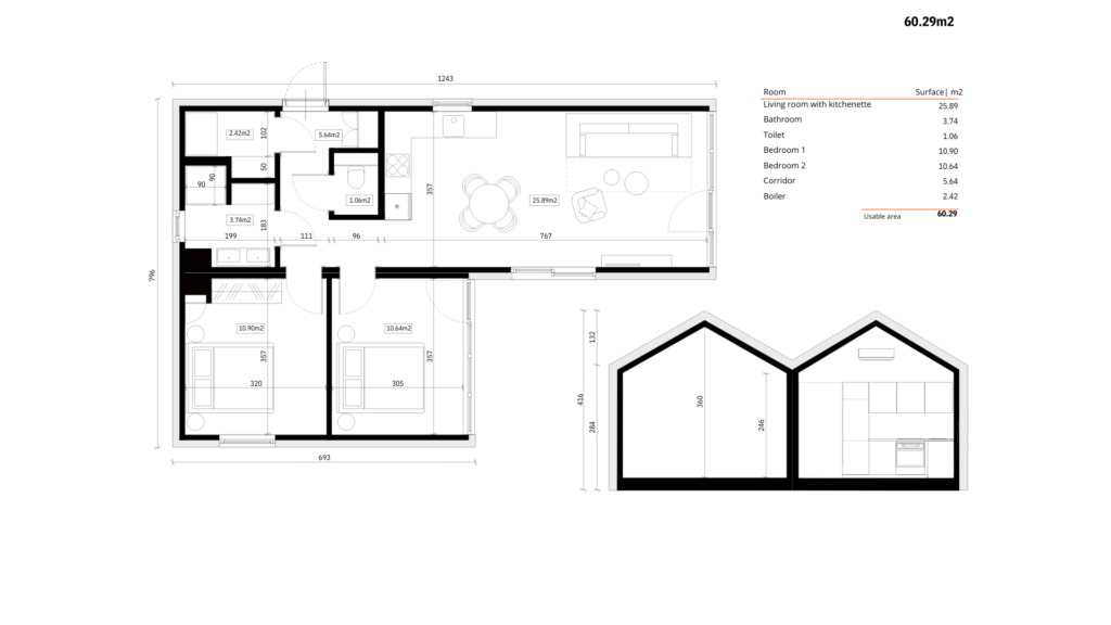 Tiny House Stuga floor plan layout